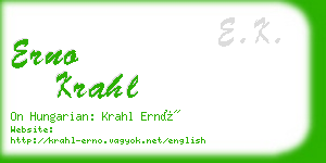 erno krahl business card